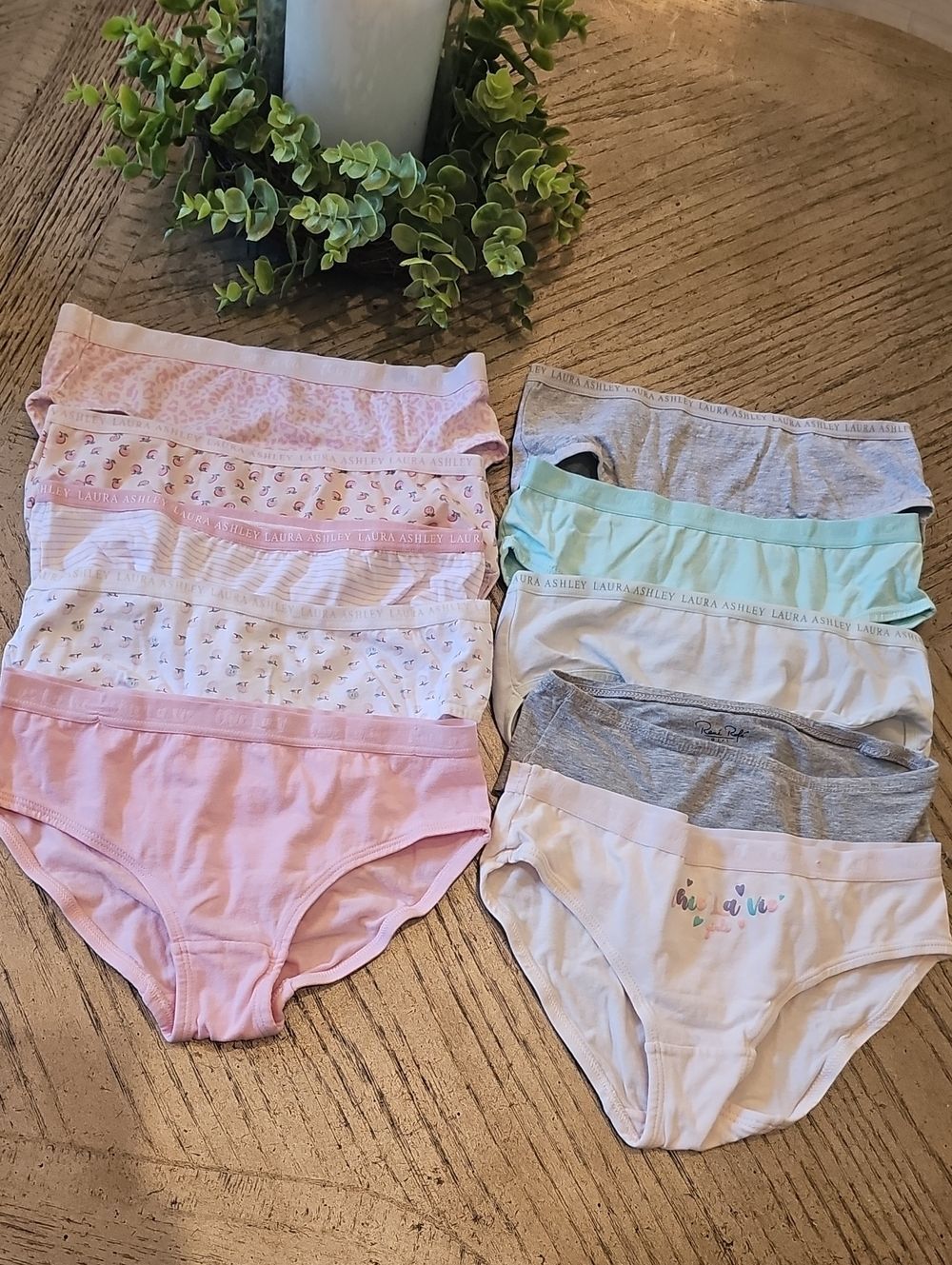 Laura Ashley Girls' Multi-Color Cotton Briefs - Pack of 10 Size L
